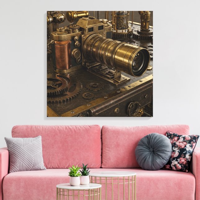 Steampunk Camera Canvas Art (Insitu(LivingRoom))