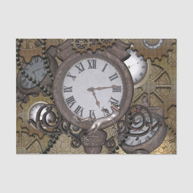 Steampunk  can you sea the funny gecko? tissue paper (Front)