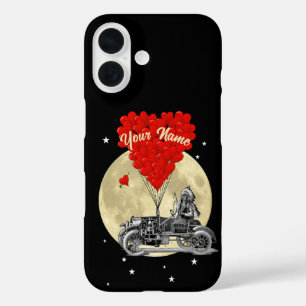 Steampunk car and love heart iPhone 16 case