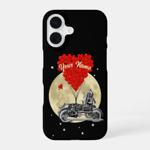 Steampunk car and love heart iPhone 16 case