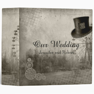 Steampunk Carnival Top Hat Wedding Binder