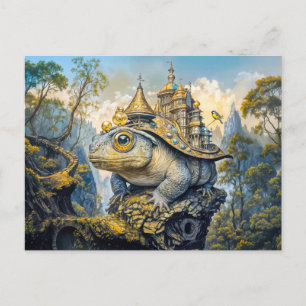 Steampunk castle toad postcard