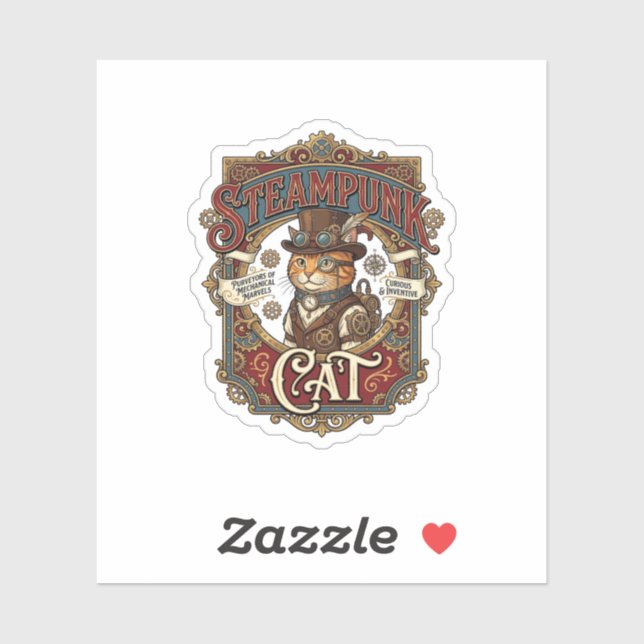 Steampunk Cat Cat Steampunk Vintage (Sheet)