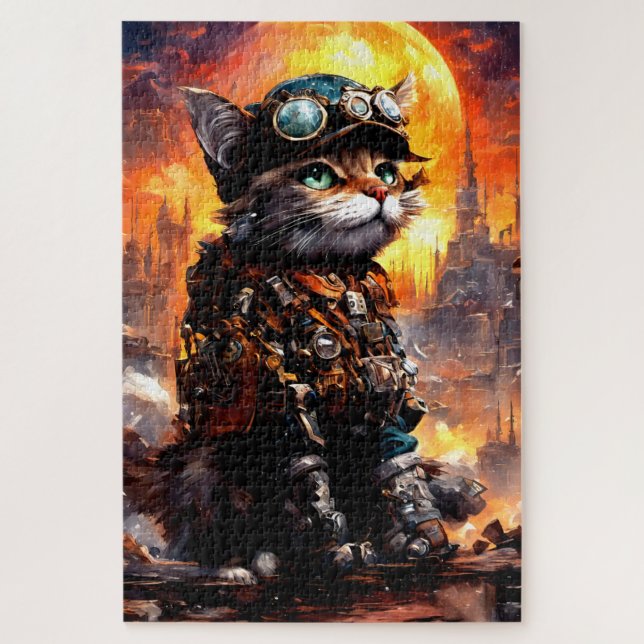 Steampunk Cat II Jigsaw Puzzle (Vertical)