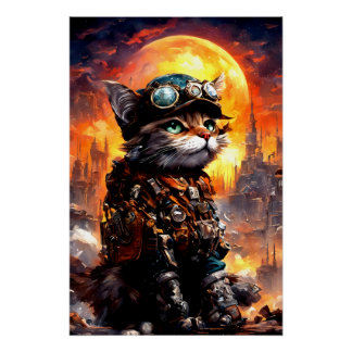 Steampunk Cat II Poster