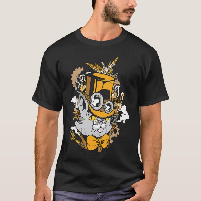 Steampunk Cat Kitten Medieval T-Shirt (Front)