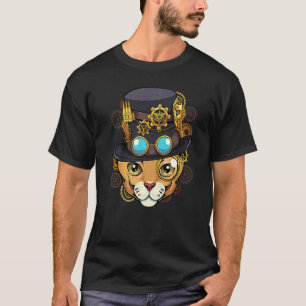 Steampunk Cat Medieval Mechanical Victorian Cute K T-Shirt