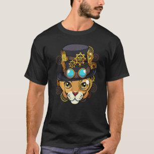 Steampunk Cat Medieval Mechanical Victorian Cute K T-Shirt