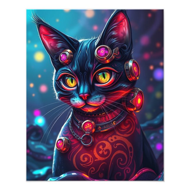 Steampunk Cat  Photo Print (Front)
