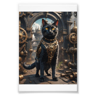 Steampunk Cat Photo Print