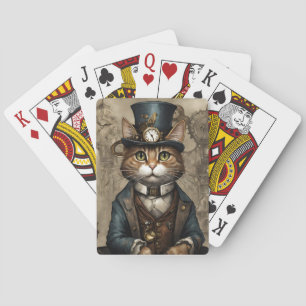 Steampunk Cat Playing Cards