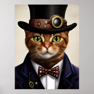 Steampunk Cat Poster