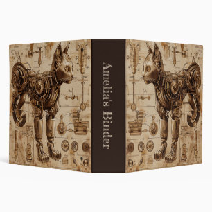 Steampunk Cat Retro Binder