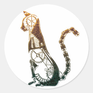 Steampunk cat stickers