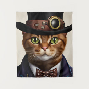 Steampunk Cat Tapestry