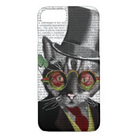 Steampunk Cat - Top Hat and red yellow glasses