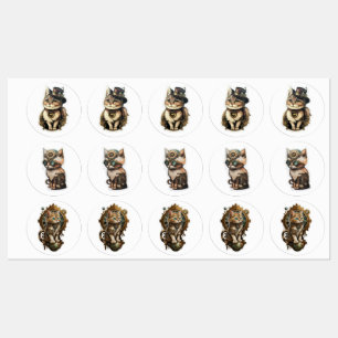 Steampunk Cats Sticker Sheet