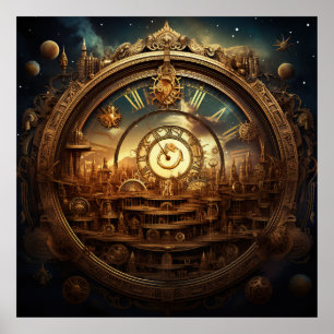 Steampunk Celestial Art Poster