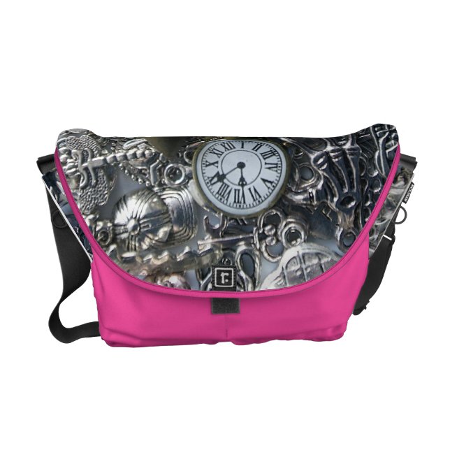 Steampunk charms messenger bag (Front)