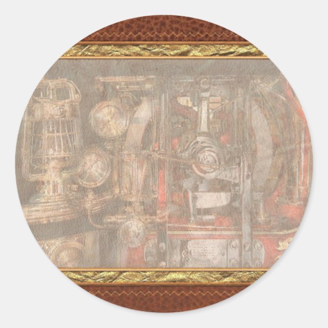 Steampunk - Check the gauges Classic Round Sticker (Front)