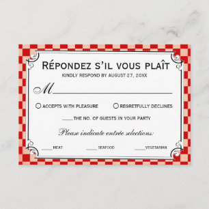 Steampunk Chequerboard Wedding RSVP Cards