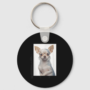 Steampunk Chihuahua Dog With Groovy Tattoos Dog Da Keychain