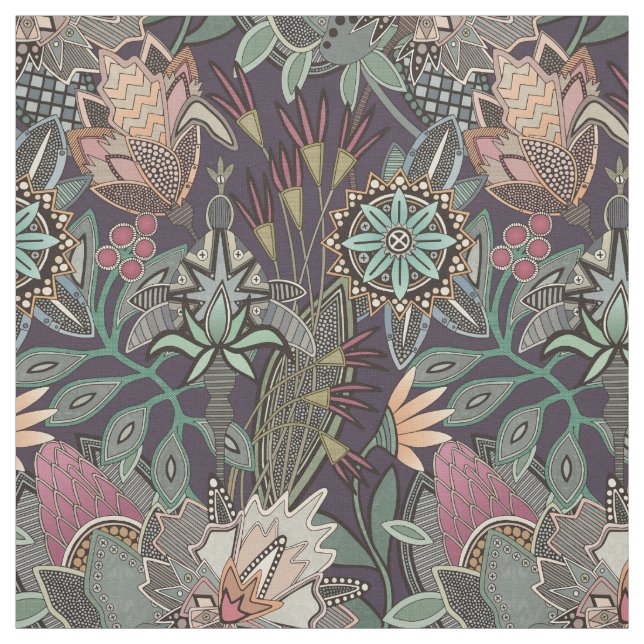 steampunk chintz grape fabric (Swatch)