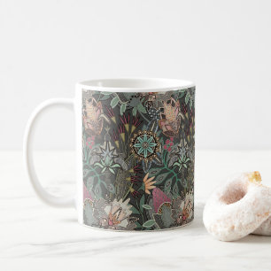 steampunk chintz grey coffee mug