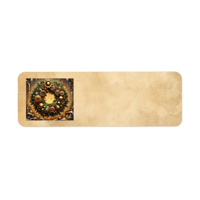 Steampunk Christmas Address Labels (Devant)