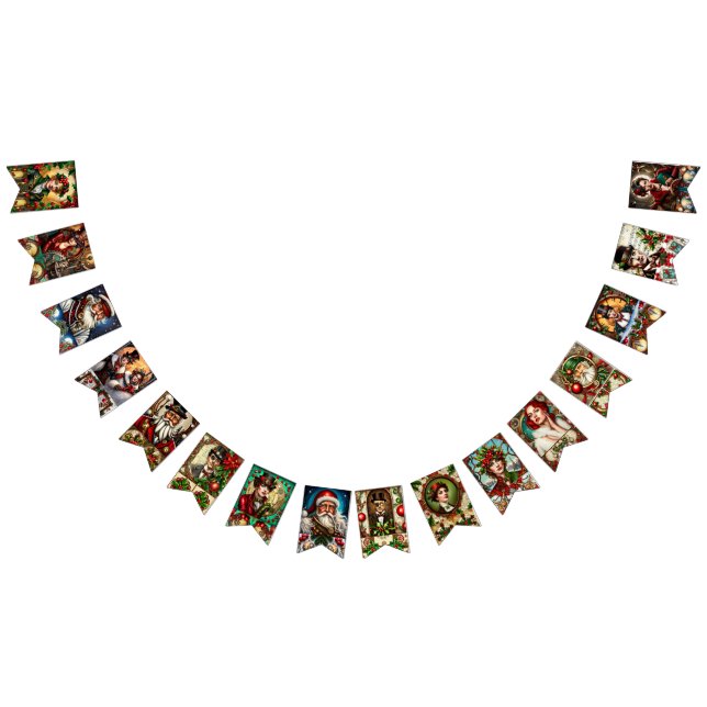 Steampunk Christmas Bunting Flags (All)
