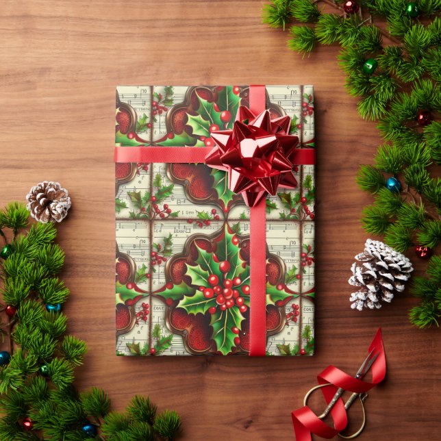 Steampunk Christmas design Wrapping Paper (Holiday Gift)