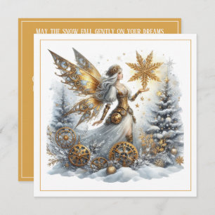 Steampunk Christmas – Golden Fairy with Snowflake 