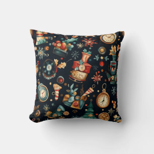 Steampunk Christmas Throw Pillow