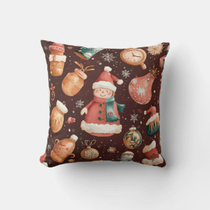 Steampunk Christmas Throw Pillow