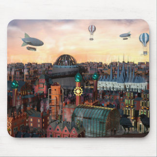 Steampunk City Buildings  Mouse Pad