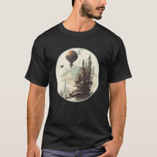 Steampunk City District Retro Scifi Mechanical Gea T-Shirt