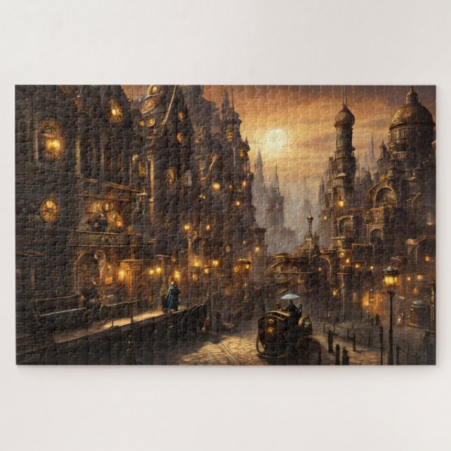 Steampunk City Fantasy Jigsaw Puzzle (Horizontal)