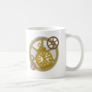 Steampunk Clock and Gears Coffee Mug