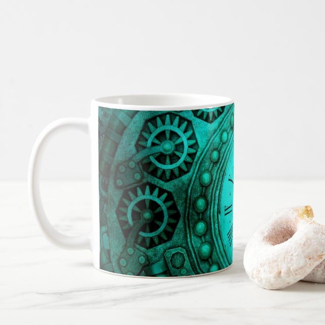 Steampunk Clock Coffee Mug (With Donut)