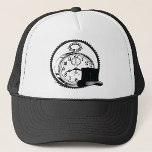 steampunk clock,gear,hat trucker hat