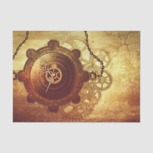 Steampunk Clock Gears and Chains Tissue Paper