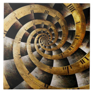 Steampunk - Clock - The flow of time Tile