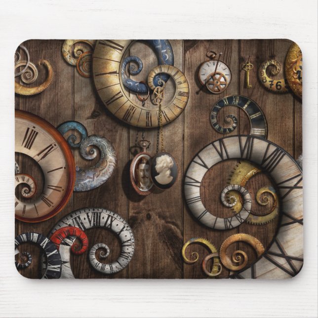 Steampunk - Clock - Time machine Mouse Pad (Front)