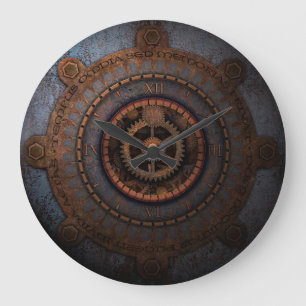 Steampunk Clock Time Metal Gears