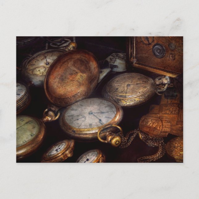 Steampunk - Clock - Time worn Postcard (Front)