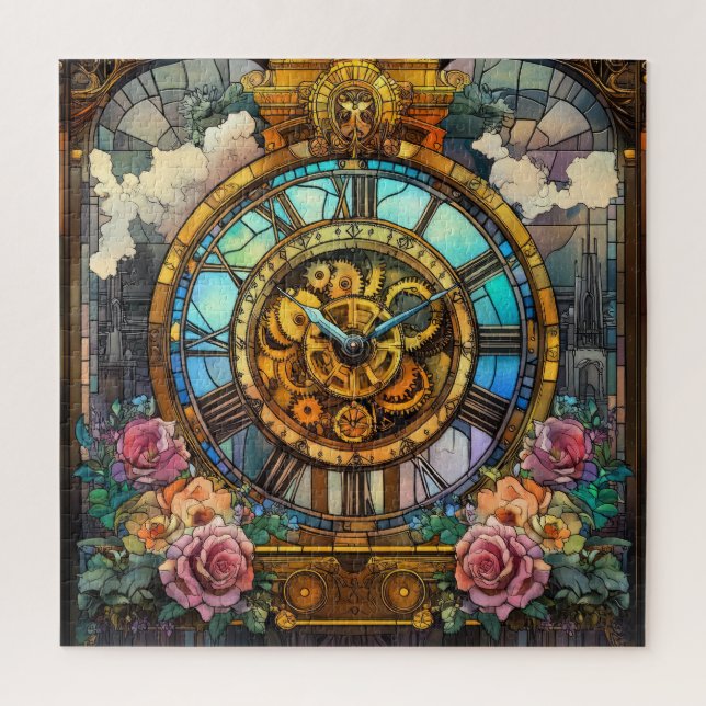 Steampunk Clock Tower Puzzle (Vertical)