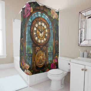 Steampunk Clock Tower Shower Curtain