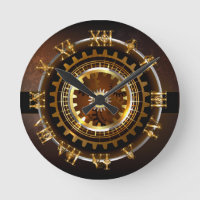 Steampunk clock with antique gears