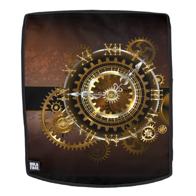 Steampunk clock with antique gears backpack (Removable Face)