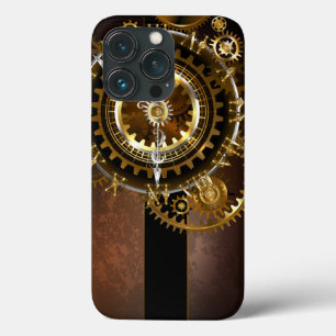 Steampunk clock with antique gears iPhone 13 pro case